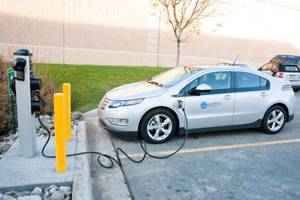 charging station downtown at Pew Campus